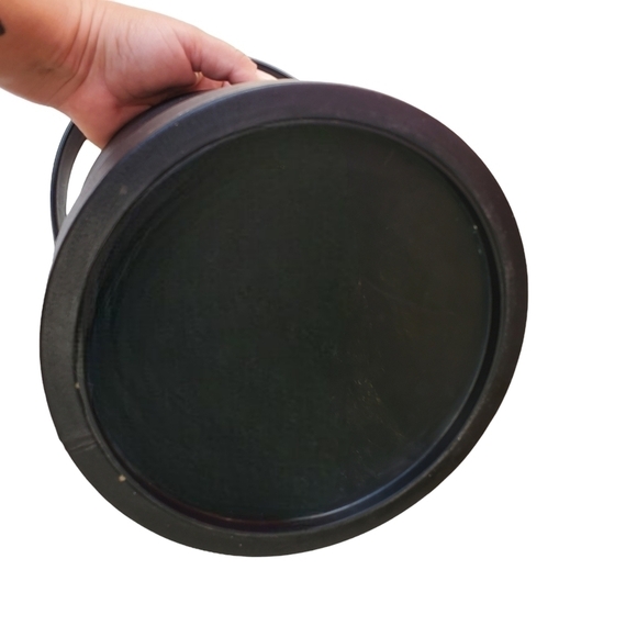 Vintage MCM faux leather Ice bucket with Lid and tongs - Picture 15 of 15